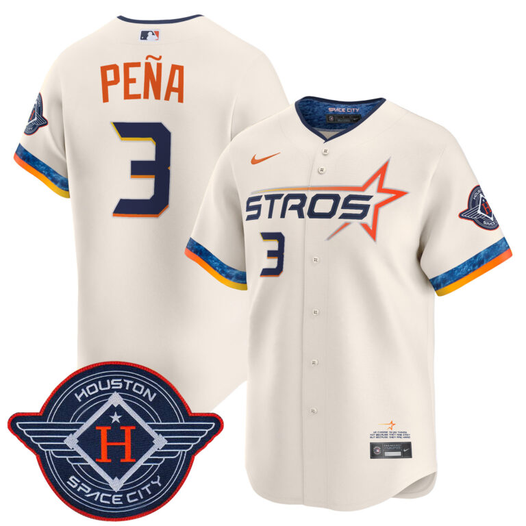 Men Houston Astros #3 Pena Cream 2025 City Connect Vapor Limited Stitched Jersey->houston astros->MLB Jersey